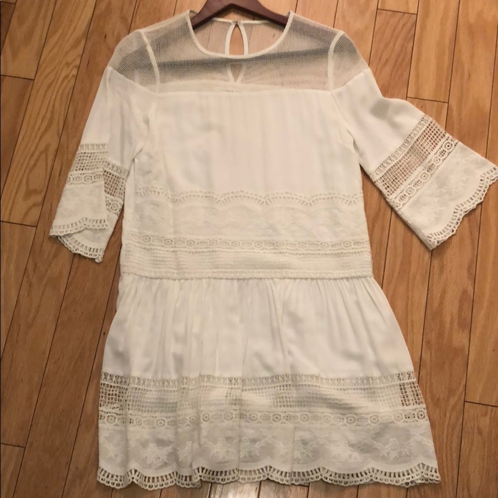 English Rose white peasant style dress size small